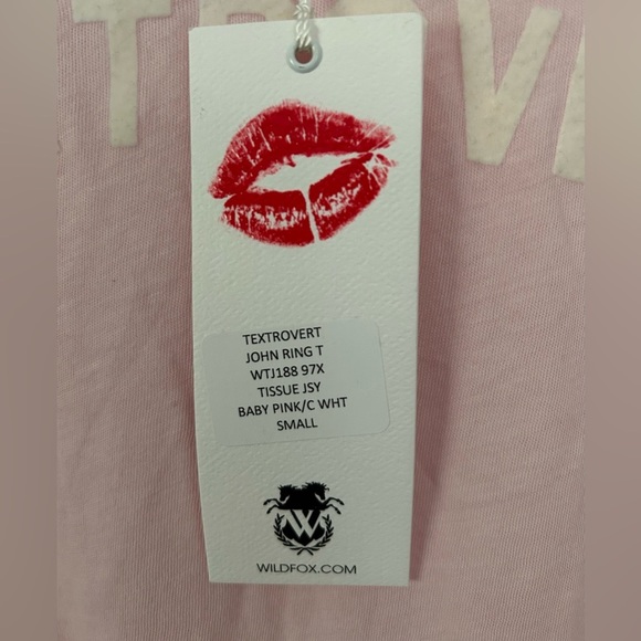 Wildfox | Textrovert Johnny Ringer Graphic Tee | Baby Pink & White - Picture 6 of 8